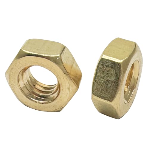 Image of M8 Brass Hex Nuts,Metric Solid Brass Internal Threaded Hexagon Hardware Machine Brass Hex Nuts(20Pcs)