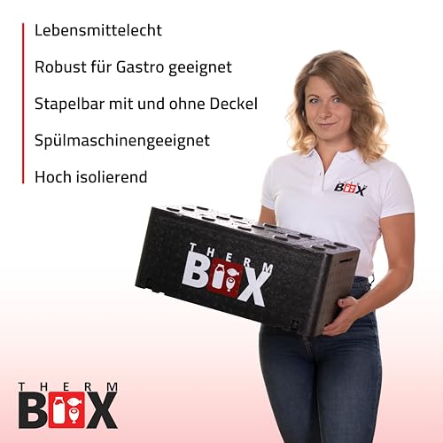 Foto von THERM BOX Profi Styroporbox 20BL mit 3X Kühlakku für Kühlbox 20L Innen: 45,7x25,8x17cm Transportbox Wiederverwendbar