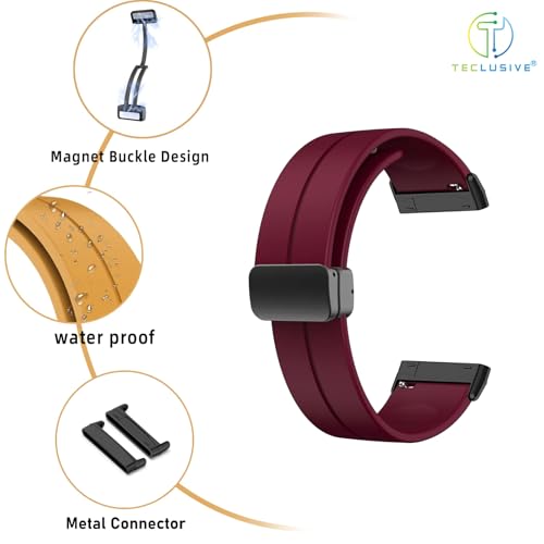 Image of T TECLUSIVE Soft Silicone Strap Band with Magnetic Lock Compatible for Fitbit Versa 4 / Versa 3 / Sense 2 | Adjustable Silicone Rubber Band for Versa 4 3 Sense