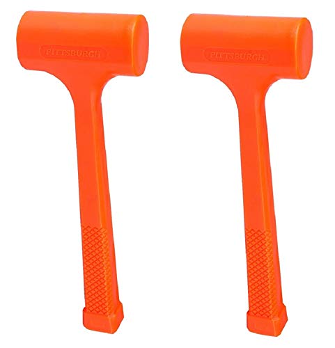 2 pc. 1lb DEAD BLOW Hammer Mallet Plastic Neon Orange 11 3/4