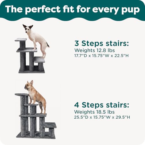 Furhaven Steady Paws Multi-Step Pet Stairs for High Beds & Sofas - Cream, 4-Step - Thumbnail 6