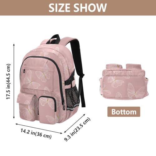 Mochilas de viaje para laptop cómodas con estampado rosa 3