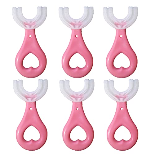 6本パック キッズ U字スカイ歯ブラシ 360°サラウンド ブラシヘッド フルマウス ソフト 子供用 2-6-12歳 半円歯ブラシ U字型 幼児 歯ブラシ お気に入り style2