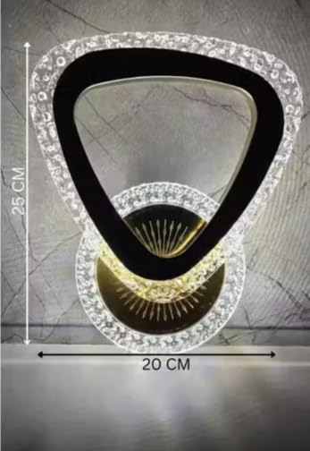 Image of Modern Crystal LED Wall Light, Decorative Indoor Wall Lamp with Warm White Lighting, Stylish Wall Mounted Light for Living Room, Bedroom, Hallway,