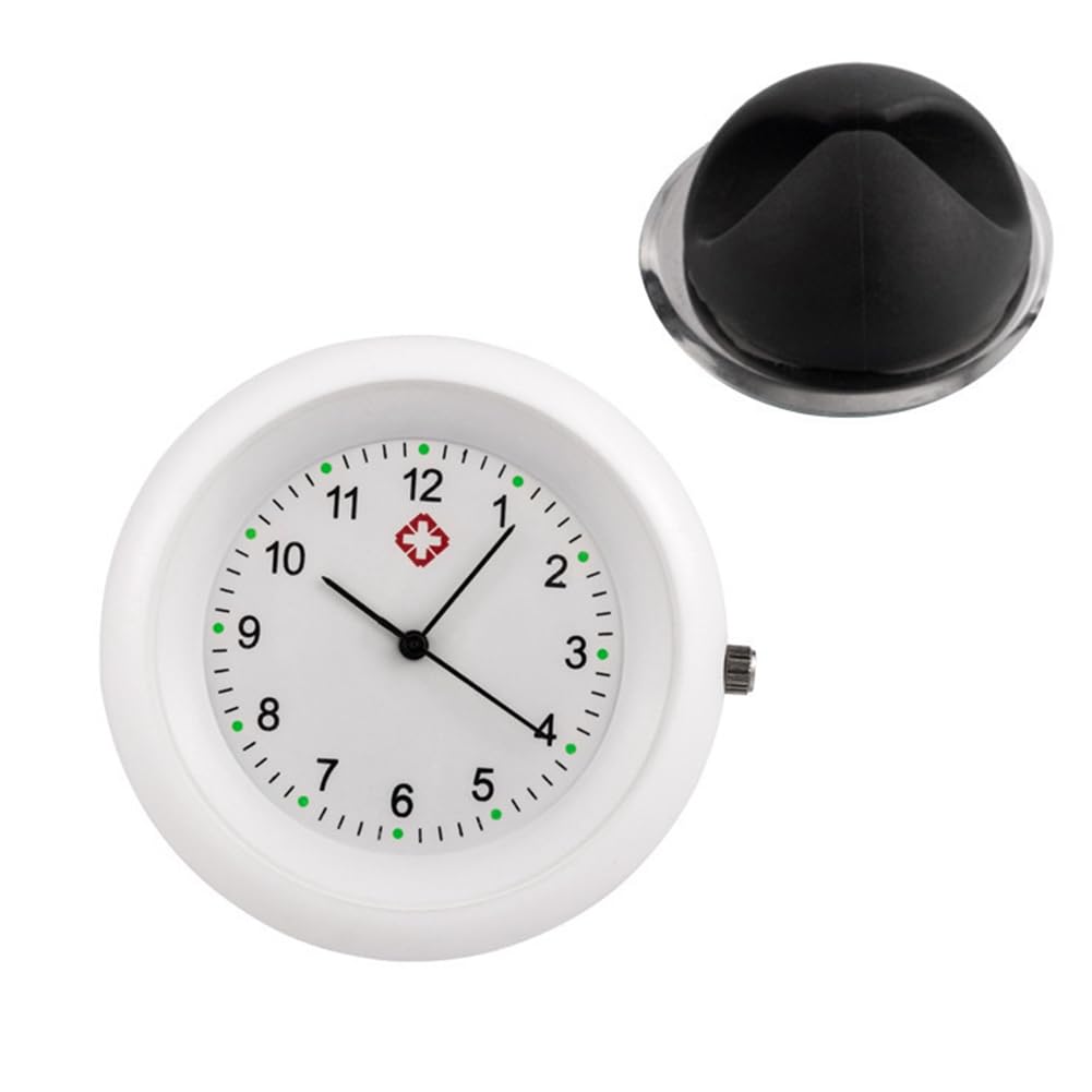 Lobamop Clip-on Second Hand Stethoscope Watch: Nurse's Pocket Timepiece in White, Ideal Nurse Week Gift