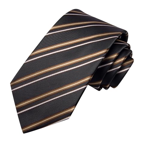 Image of Hi-Tie Men Silk Ties Set with Flower Lapel Pin Necktie Pocket Square Cufflinks for Tuxedo Wedding Business