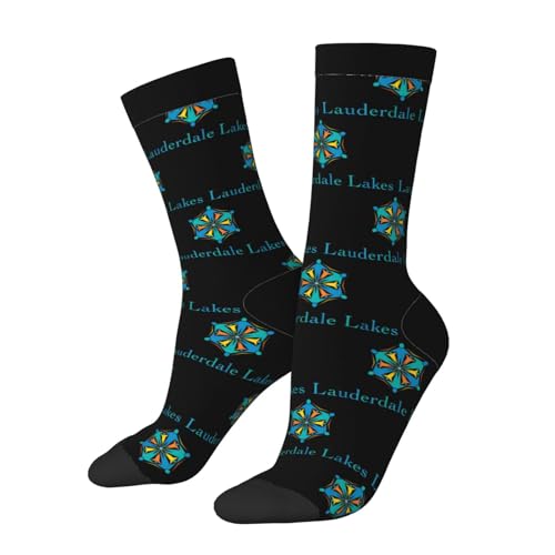 SIYTUAU Seal Of Lauderdale Lakes, Florida Socks For Women Men Cushion Athletic Crew Socks Casual Wicking Socks