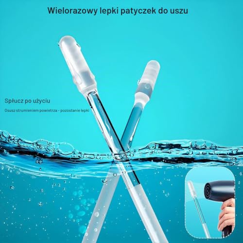 Sztyft do usuwania woskowiny | Zestaw samoprzylepnych narz?dzi do czyszczenia uszu do czyszczenia uszu | 24 szt. ?rodek do czyszczenia uszu wielokrotnego u?ytku ?kka ?ywica narz?dzie do Duqulle