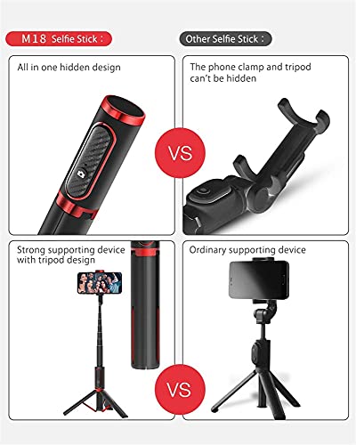 Trípode para selfie SCRUBY rojo con Bluetooth inalámbrico y soporte reforzado de 15 kg 6
