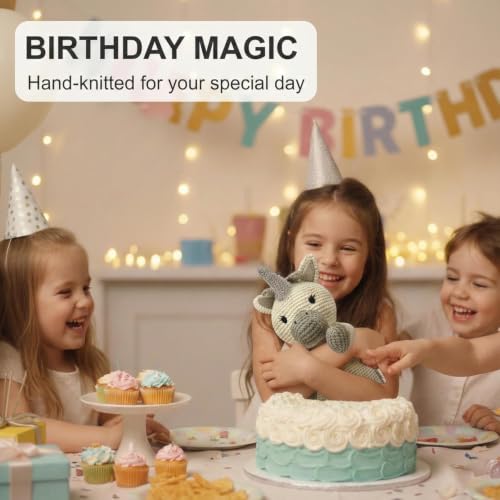 Image of Crochet Unicorn Stuffed Animal, 12-Inch Handmade Beige Plush