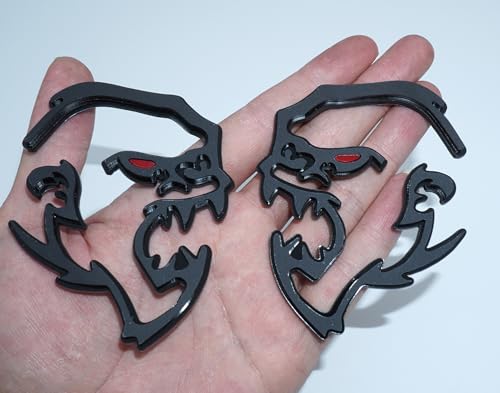 Image of 2Pc Gorilla Emblems 3D Badge Decal Sticker Fit for Universal Car Truck Motorcycles (Black Red)