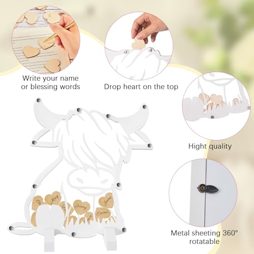 Kosiz-Baby-Shower-Guest-Book-Alternatives-Baby-Shower-Decorations-with-Wooden-Hearts-for-60-Guests-Baby-Shower-Sign-Picture-Frame-Pregnancy-Keepsake-for-Soon-to-Be-Moms-WhiteHighland-Cow Kosiz Baby Shower Guest Book Alternatives Baby Shower Decorations with Wooden Hearts for 60 Guests Baby Shower Sign Picture Frame Pregnancy Keepsake for Soon to Be Moms WhiteHighland Cow