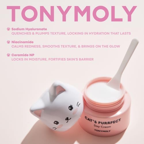 Image of TONYMOLY Cats Purrfect Day Cream - Hydrating Milk Protein Face Moisturizer