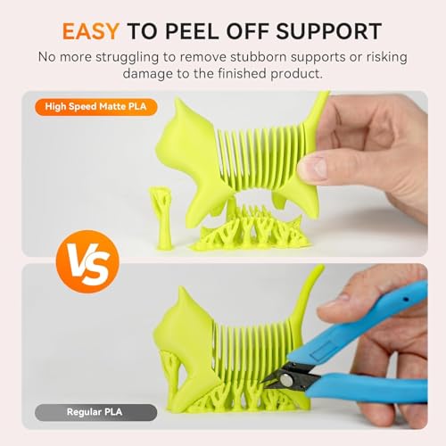 Image of TECBEARS Matte PLA Filament Rapid 50-600mm /s Printing, 1kg Pri-Yellow | High Speed PLA Classic, Neatly Wound 3D Printer Filament, ±0.02mm Accuracy, Fit for Most FDM 3D Printers