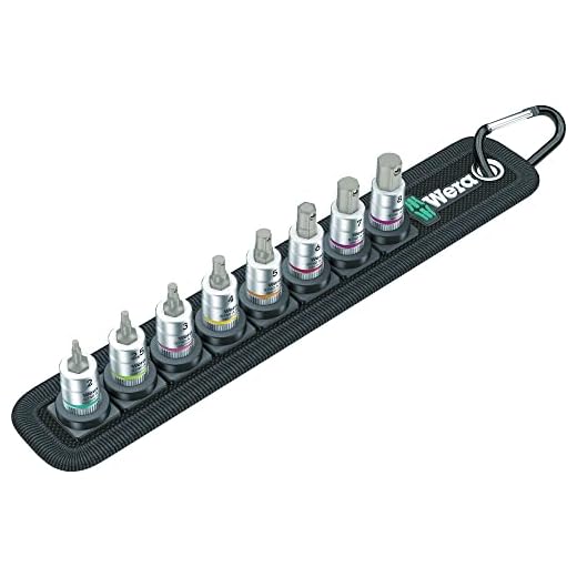 Wera 05003881001 Belt 2 Zyklop Bitnuss-Satz Innensechskant, mit Haltefunktion, 1/4"-Antrieb, 8-teilig