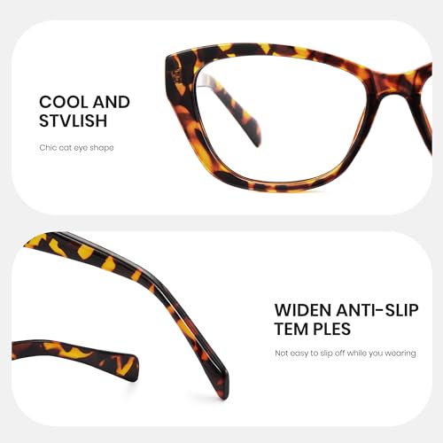 Image of Cyxus Cat Eye Blue Light Glasses for Women Reduce Eye Strain 8154 | Eye Protection,UV Protection,Stylish Chunky Frame,Ideal for Office Work Daily Work