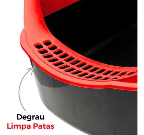 Caixa de Areia Banheiro Grande Furba Sandbox Fechada Para Gatos Vermelho