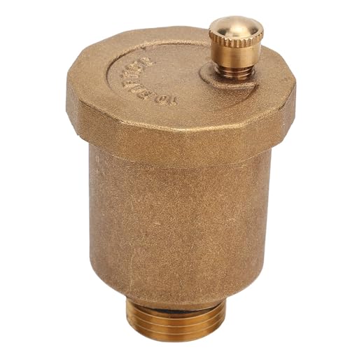 Ventilación de aire de agua, válvula de alivio de aire unidireccional automática de latón Radiador G1/2'Válvula de escape de ventilación tipo flotador de rosca macho parasistema