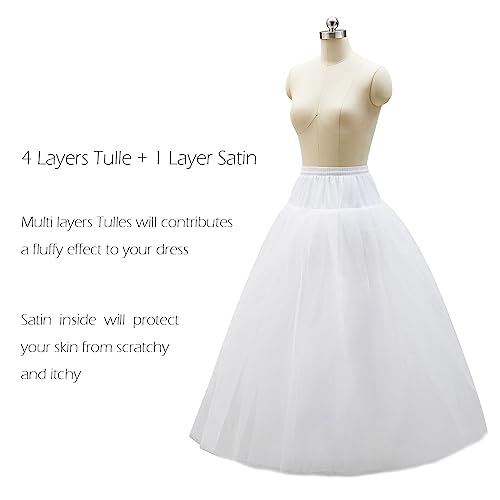 Aprildress PPT026 A-Line Hoopless Petticoat Crinoline Underskirt Slips thumb #3