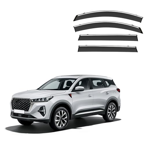 LZGBMNB 4 Pcs Wind Deflectors for Chery 7/7 Plus/Tiggo 7 Pro MK2 2020-2022 2023 2024, Car Window Wind Deflector Visor Rain Smoke Guards Stick-On Car Accessories
