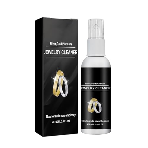 Limpiador de Joyas de Plata,Spray Limpiador de Joyas,Rápido y Eficaz Líquido Limpia Plata con Cesta,Collares,Anillos,Renueva el Brillo de La Joya 60ML