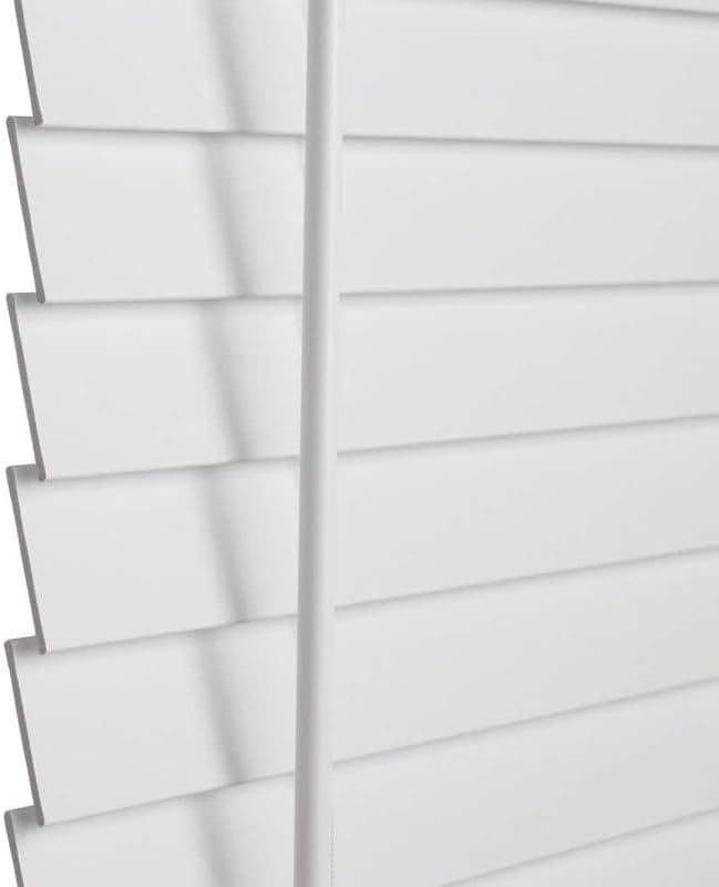 Miniatura 5 de Personaliza tu tamaño Persianas Emporium sin cordón blanco de 2 pulgadas de madera sintética de 49 pulgadas de ancho x 64 pulgadas de largo, ultra