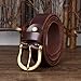 Coffee Cowhide Leather Belt, Classic Adjustable Prong Buckle Jeans, Casual Fashion Durable For Daily Wear, 125cm (Waist 43