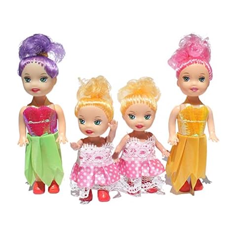 Taomeng 3 Inch Girl Dolls, Mini Dolls for 2-3 Years Old Girls, Girl Doll Clothes Dress and Accessories with Colorful Handmade Clothes Costume ( Set Only) Cover