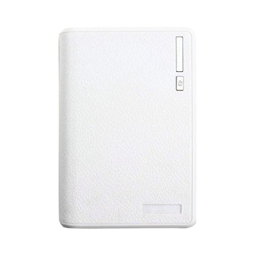 ACAMPTAR Portable USB Charger 5V 2A 18650 Power Bank Battery Box For iphone6 Smartphone Colour:White