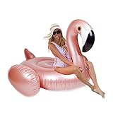 Ginkago Inflatable Flamingo Pool Float Rose Gold Giant Swim Ring Flamingo Float Water