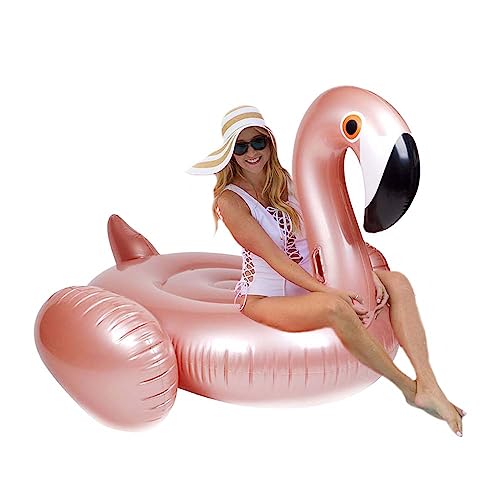 Ginkago Inflatable Flamingo Pool Float Rose Gold Giant Swim Ring Flamingo Float Water