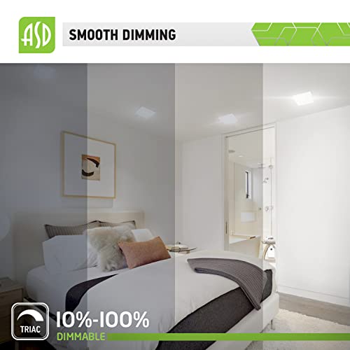 Asd 12 Pack 4 Inch Led Recessed Lighting With Integrated Junction Box - 10W 722Lm 2700K-5000K Cct Selectable Dimmable Canless Light - Wet Location & Ic Rated Square Downlight - Ul & Energy Star #TOP3