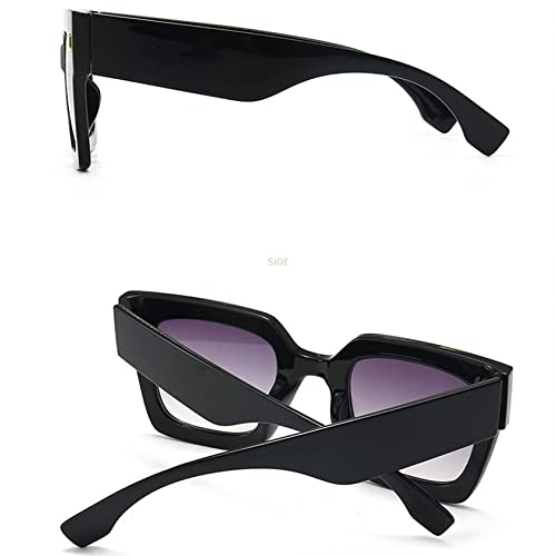 Óculos de sol de armação quadrada feminino vintage rebite decoração acrílico olho de gato óculos de