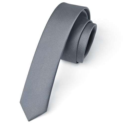 Enlision Corbatas de Hombre Modernas Corbata Gris Oscuro Delgada de Color Liso Originales Corbata de Boda Fiesta Business 4 cm