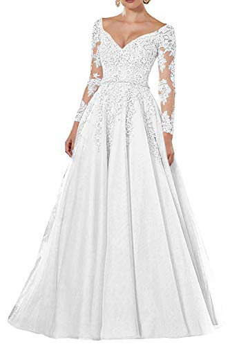 HUINI Abendkleid Damen Lang Ballkleid Hochzeitskleid für Gast Langarm...
