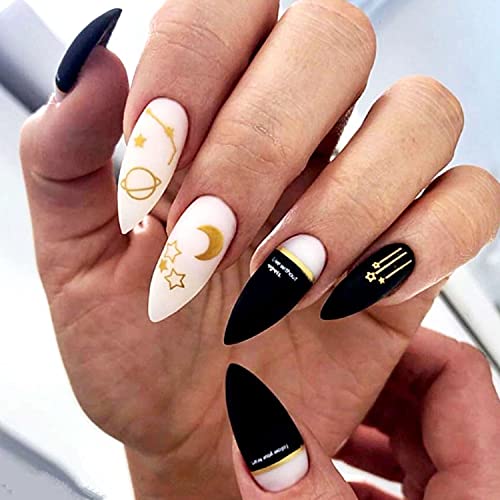 8 Sheets Nail Art Stickers Decals 3D Self-Adhesive Nail Art Stickers Constellation Slider Letters Nail Art Decorations Stars Decals Manicure Accessories (Constellation) #TOP5