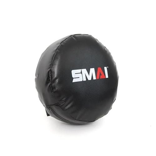 SMAI Shock Tech Round Boxing & Punching Cushion with Dual Handles – MMA Punch Shield, Taekwondo Pad, Weighted Focus Target for Boxing Coaches & Training Equipment.