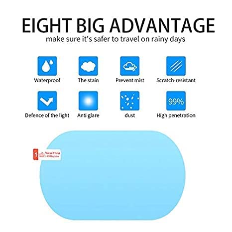 Image of CARTMAN Anti Fog Anti-Mist Rainproof Protective Film For Side Mirror | Water Protective Film Sticker for Car Anti-Glare, Anti-Scratch, Rainproof- Oval (Pack Of 2)
