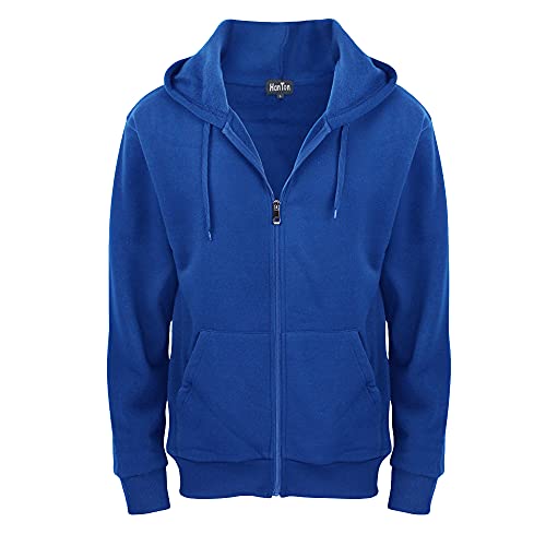 Fleece Hoodies for Men Zipper Lightweight Spring Long Sleeve Active Mens Jackets Sports Full Zip Sweatshirts,Royal Blue/L