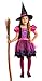 Produktbild Magicoo Fee Halloween Hexenkostüm Kinder Mädchen inkl. Kleid & Hexenhut - Gr. 92 bis 140  Kostüm Hexe Kind pink lila schwarz (110/116)