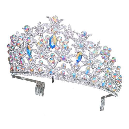 Tiara de boda para novia con aleación de zinc y brillantes adornos de rhinestones para cenas