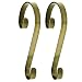 2-Piece Antique Brass Scroll Stocking Hanger Set
