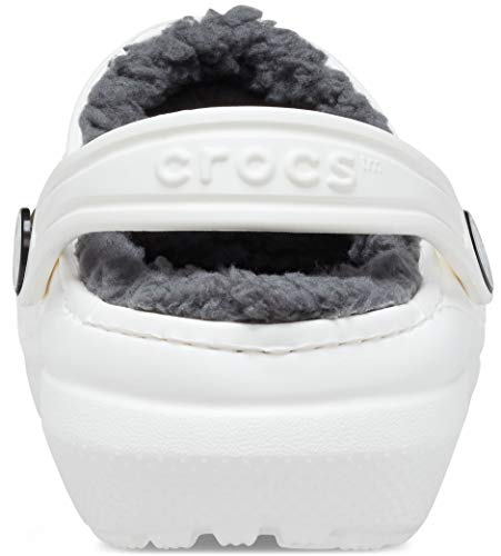 Image of Crocs Kids' Classic Lined Clog | Kids' Slippers, White /Grey, 8 Toddler