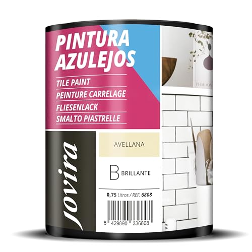 JOVIRA PINTURAS Vernice Per Piastrelle 750 ml | a Base d'acqua. Date un nuovo look alla vostra cucina e al vostro bagno.(750 Millilitri, Nocciola). F-17