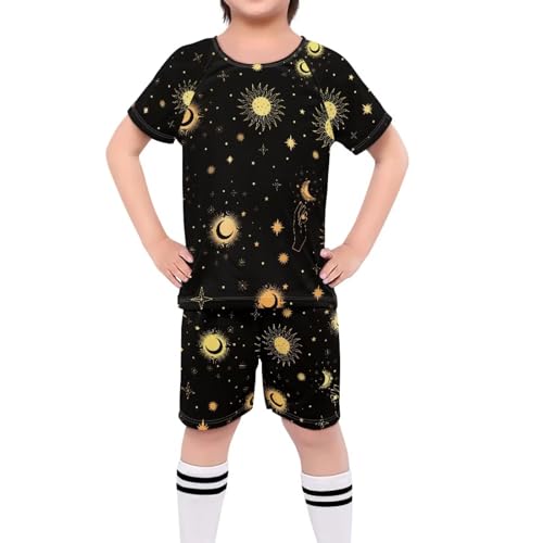 ORGYPET Sun Moon Soccer Jersey Boys Children's Football Suit Easy to Movement Soccer Jersey for Kids Soccer Uniforms for Boys Keep Boys Fresh All Day Long, M
