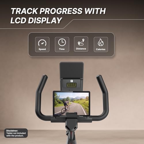 Image of Fitkit by Cult FK8002 Spin Bike 4 kg Flywheel, Max Weight 140 kg, Adjustable Seat, LCD Display for Fitness at Home Workouts Exercise Cycle for Home (Black)