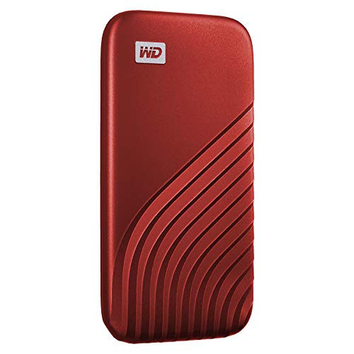 Image of WD Western Digital 2TB My Passport Portable SSD, 1050MB /s R, 1000MB /s W, Upto 2 Meter Drop Protection, HW Encryption, Type-C Cable & Type-A Adaptor, for PC&Mac, Red, 5Y Warranty, External SSD