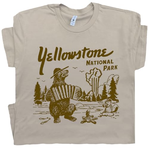 XL - Y Stone T Shirt Vintage National Park Shirt for Men Women Retro Bear Tshirt Old Faithful Grand Canyon Cool Graphic Tee