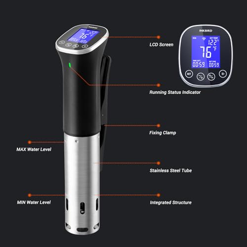 INKBIRD WiFi Sous Vide Cooker ISV-300W, IPX7 Waterproof 1000 Watts Sous Vide Machine Thermal Immersion 3D Water Circulation Heating with APP Preset Recipes, Pre-Alarms, Booking Function|Best Gift by Inkbird - Image 8