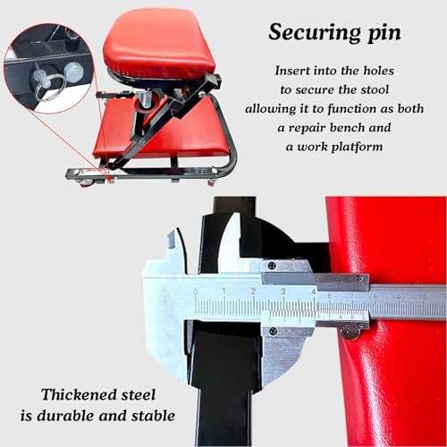 Z Creeper Seat - 2-in-1 Mechanic Stool with Wheels, Low Profile Design for Auto Garage, Comfortable Vehicle Maintenance, Rolling Creeper for Car Repairs, & Portable